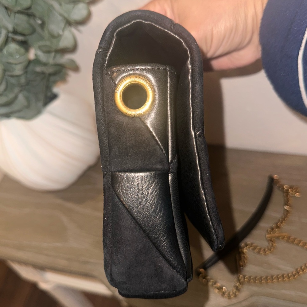 RARE🌹Saint Laurent Jamie bag suede leather YSL purse rive gauche patchwork bag - Picture 12 of 16